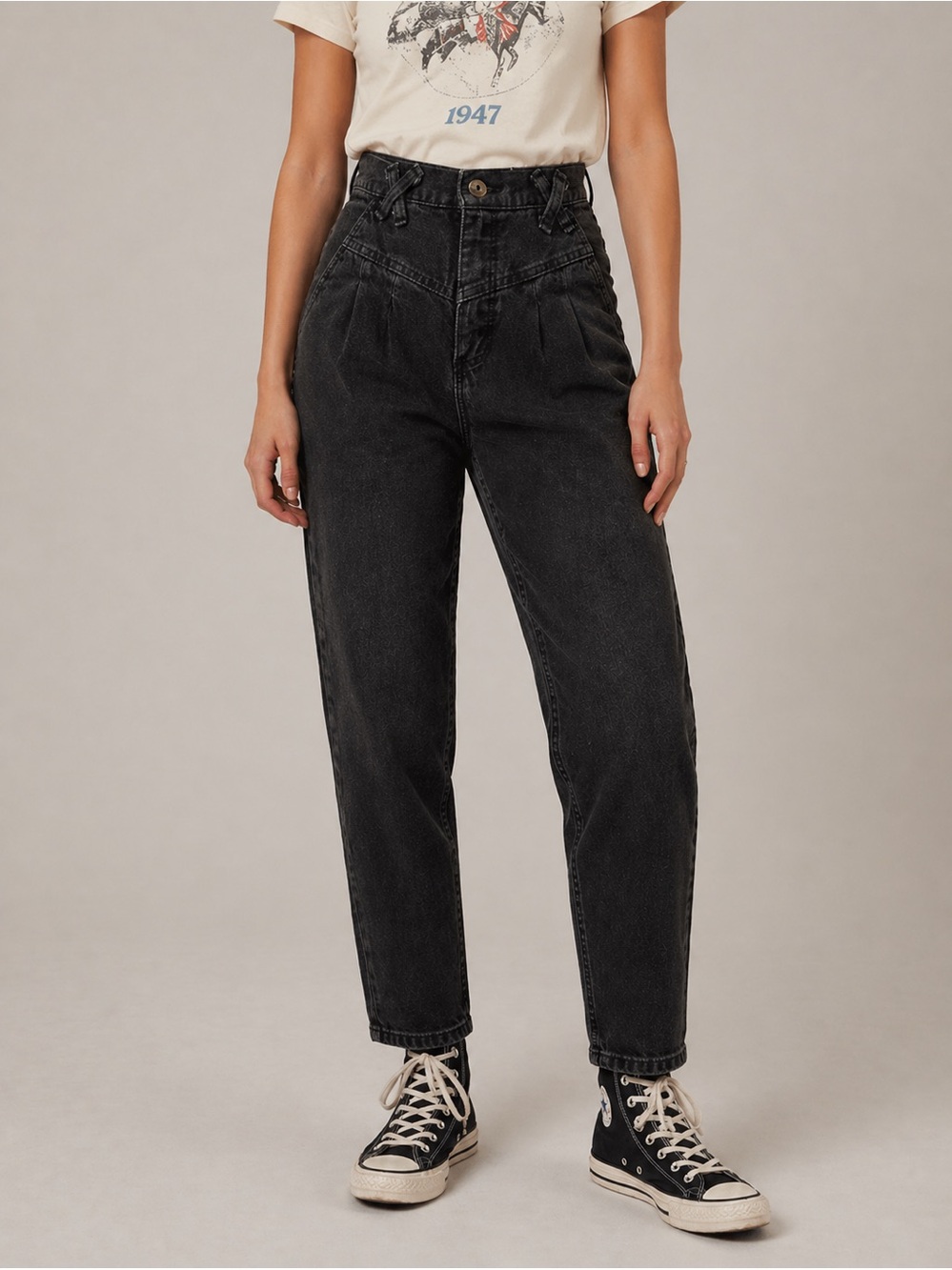 High-Rise Black Women's Jeans